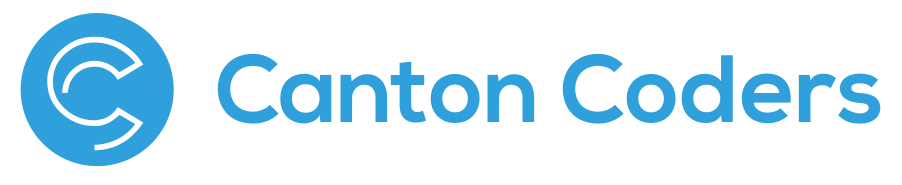 Canton Coders Logo - A blue circular emblem with CC letters